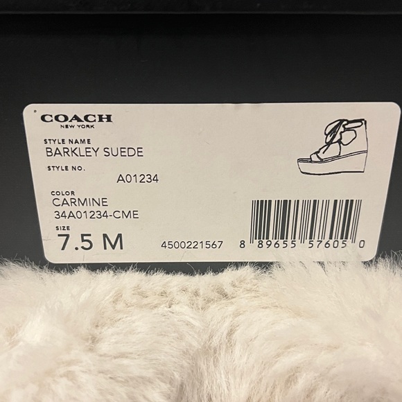 Coach Barkley Suede Ankle Wrap wedge Sandal. NWB SIZE 7.5. Color Orange - Picture 9 of 9